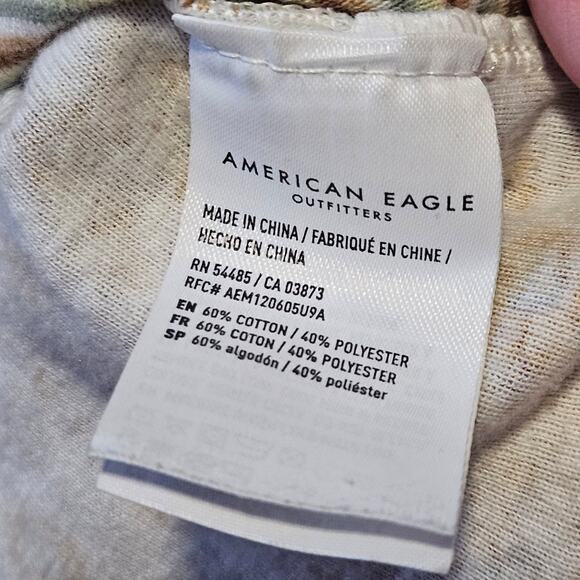 American Eagle Patchwork Floral & Stripe Long Sleeve Top Small - Picture 4 of 11